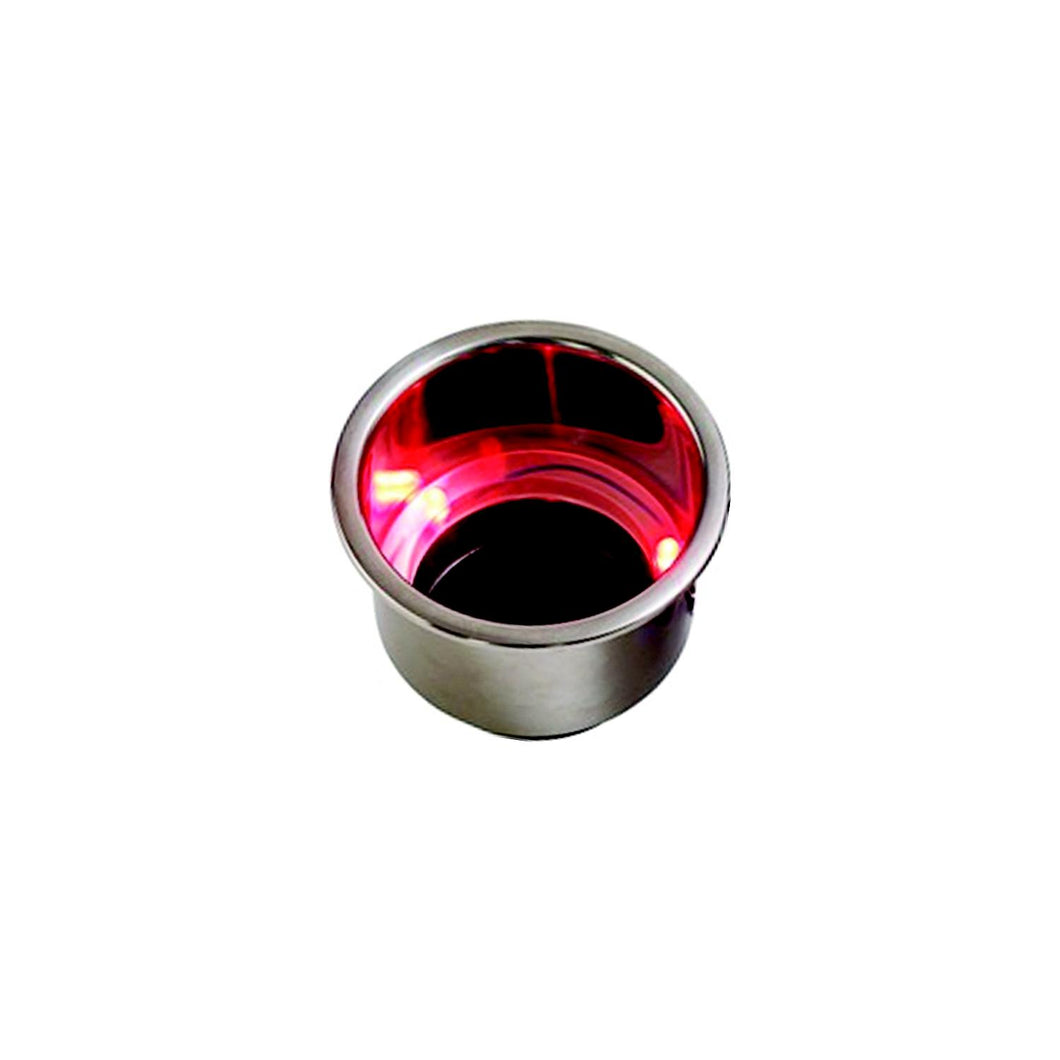LED Flush Mount Combo Drink Holder W/Drain Fitting -Modern Boat Sales & Service