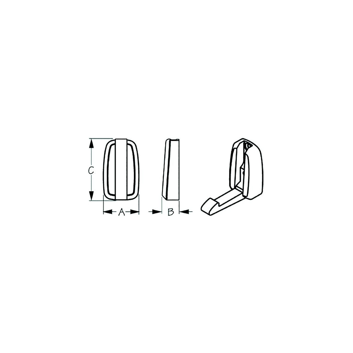 Sea-Dog 6714971 Folding Coat Hook, A=1-3/16", B= 9/16", C=2", #8 FH, weight= .18 -Modern Boat Sales & Service