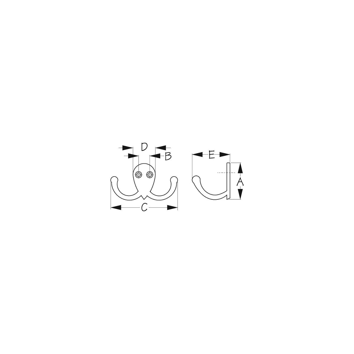 Sea-Dog 671515 Double Coat Hook - Brass Default Title -Modern Boat Sales & Service