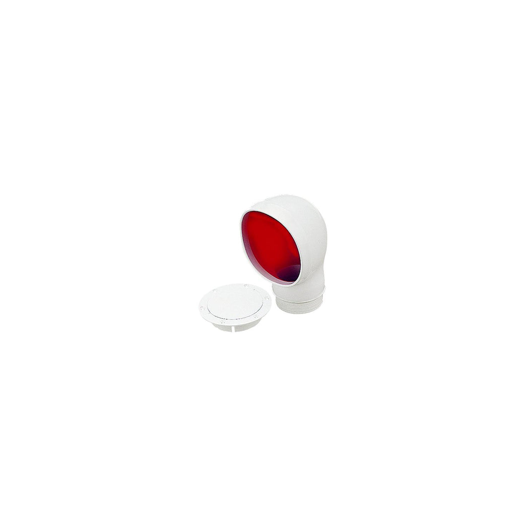 SeaDog 7271453 PVC Standard Profile Cowl Vent & Snap On Deck Plate, White With Red Interior -Modern Boat Sales & Service