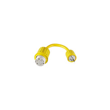 Hubbell HBL104 Yellow Watertight 30A 125V Locking Female to 15A 125V Straight Blade Male Adapter -Modern Boat Sales & Service