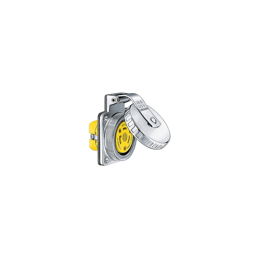 Hubbell HBL303SSO Watertight Stainless Steel 30A 125V Shore Power Outlet | Hardware Included -Modern Boat Sales & Service