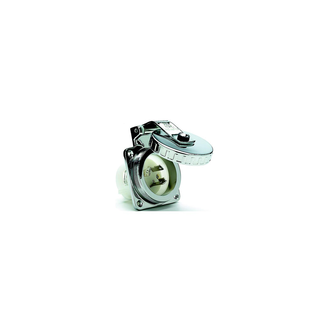 Hubbell HBL303SS Stainless Steel 30A 125V Shore Power Inlet | Hardware Included -Modern Boat Sales & Service
