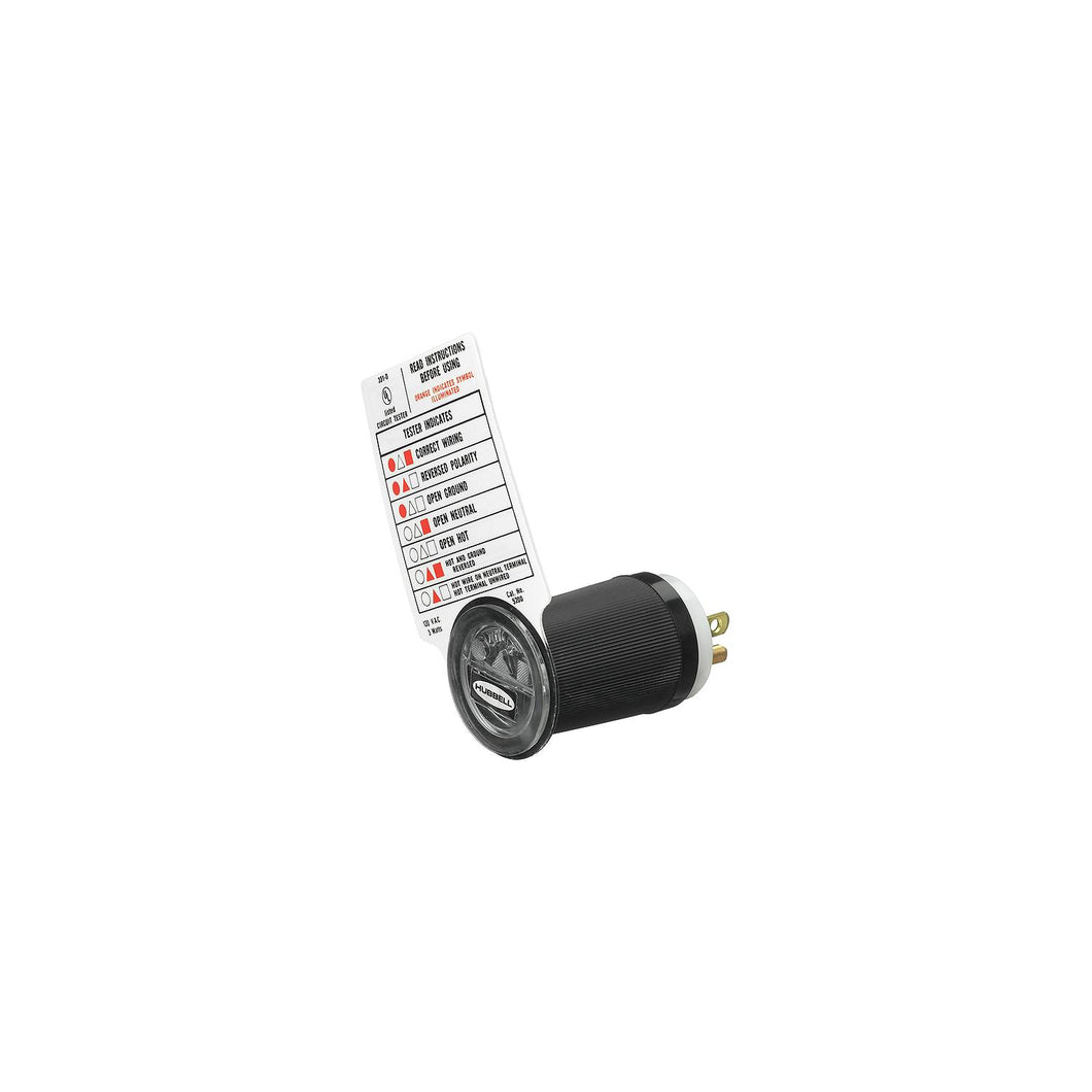 Hubbell HBL5200 Black 125V Outlet Circuit Tester -Modern Boat Sales & Service
