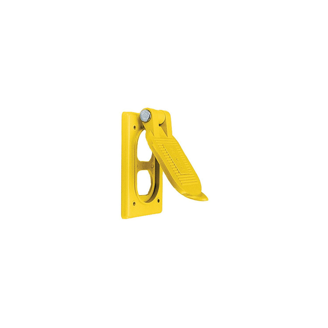Hubbell HBL52CM21 Yellow Spring Loaded Polycarbonate Lift Cover Plate for Weatherproofing Duplex Receptacles -Modern Boat Sales & Service