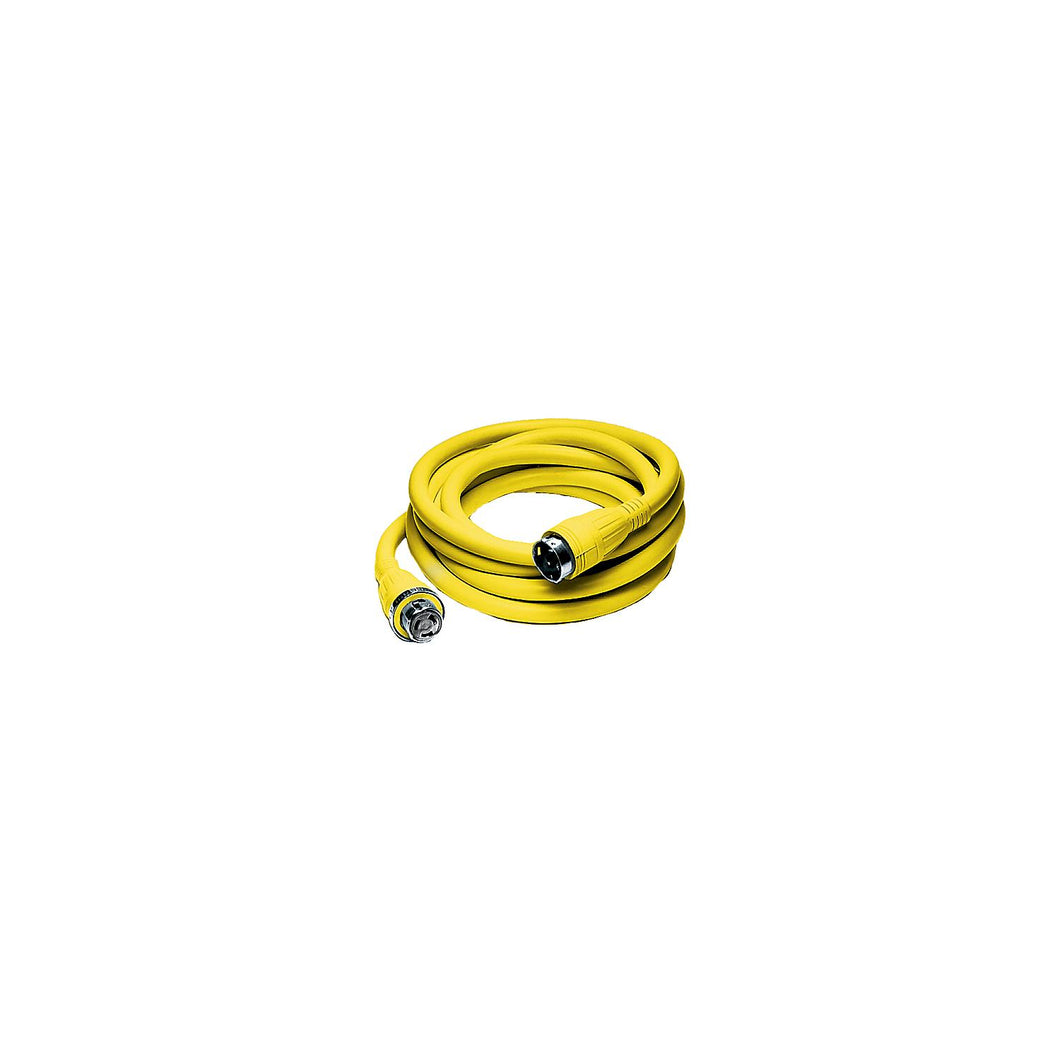 Hubbell HBL61CM42 Yellow 50A 125/250V Vinyl Jacketed Pre Wired 25' Shore Power Cable Set -Modern Boat Sales & Service