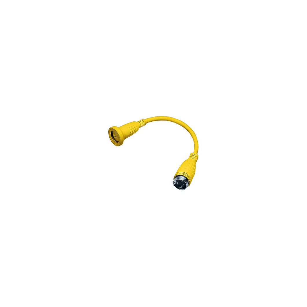 Hubbell HBL61CM55 Yellow Twist Lock Female to Twist Lock Male Adapter Default Title -Modern Boat Sales & Service