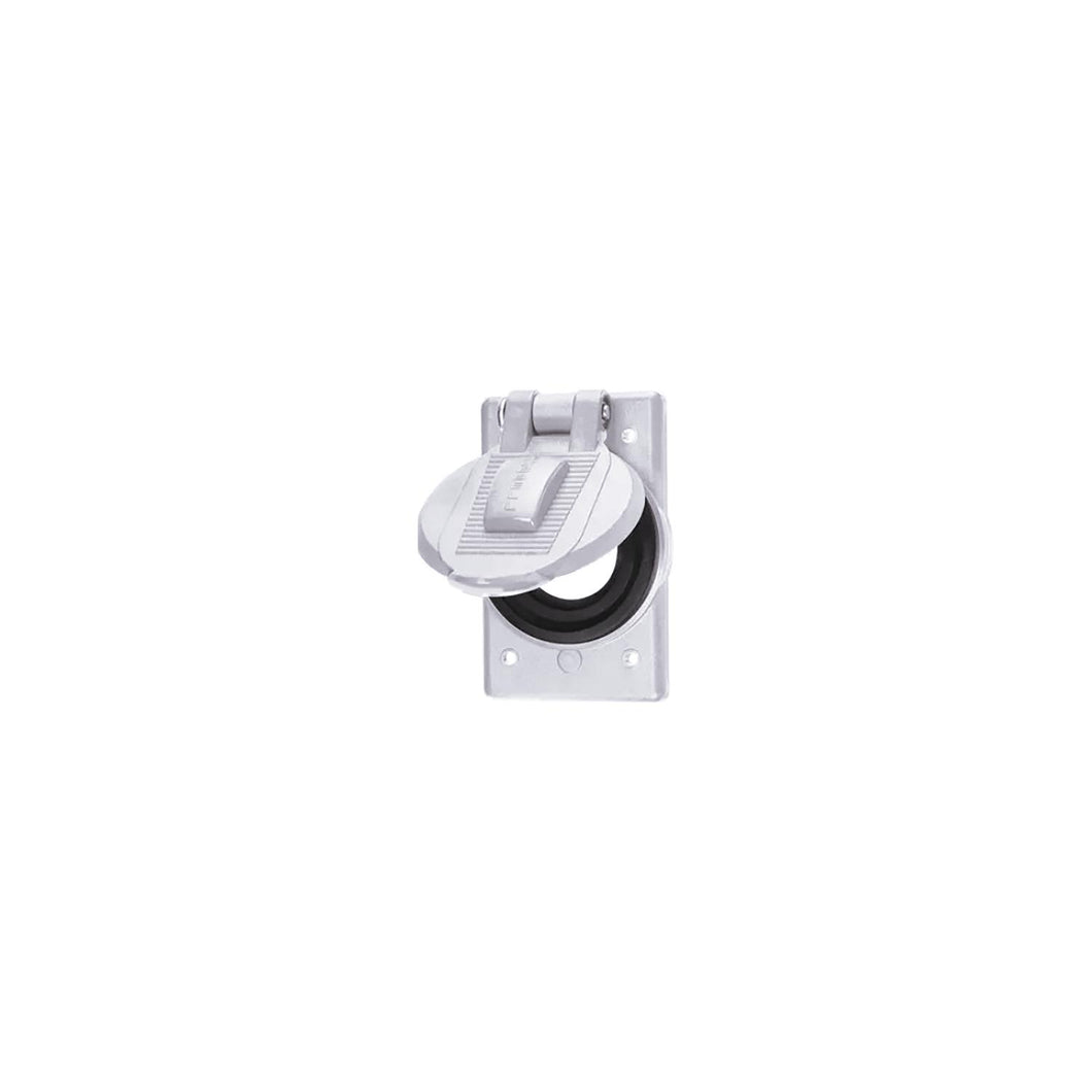 Hubbell HBL74CM25WOAW White Polycarbonate Spring Loaded Weatherproof Cover, White -Modern Boat Sales & Service