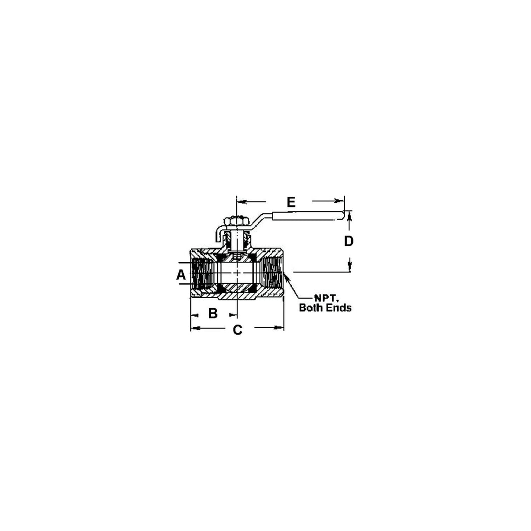 Bronze Ball Type Fuel Shut-Off Valve, 3/8