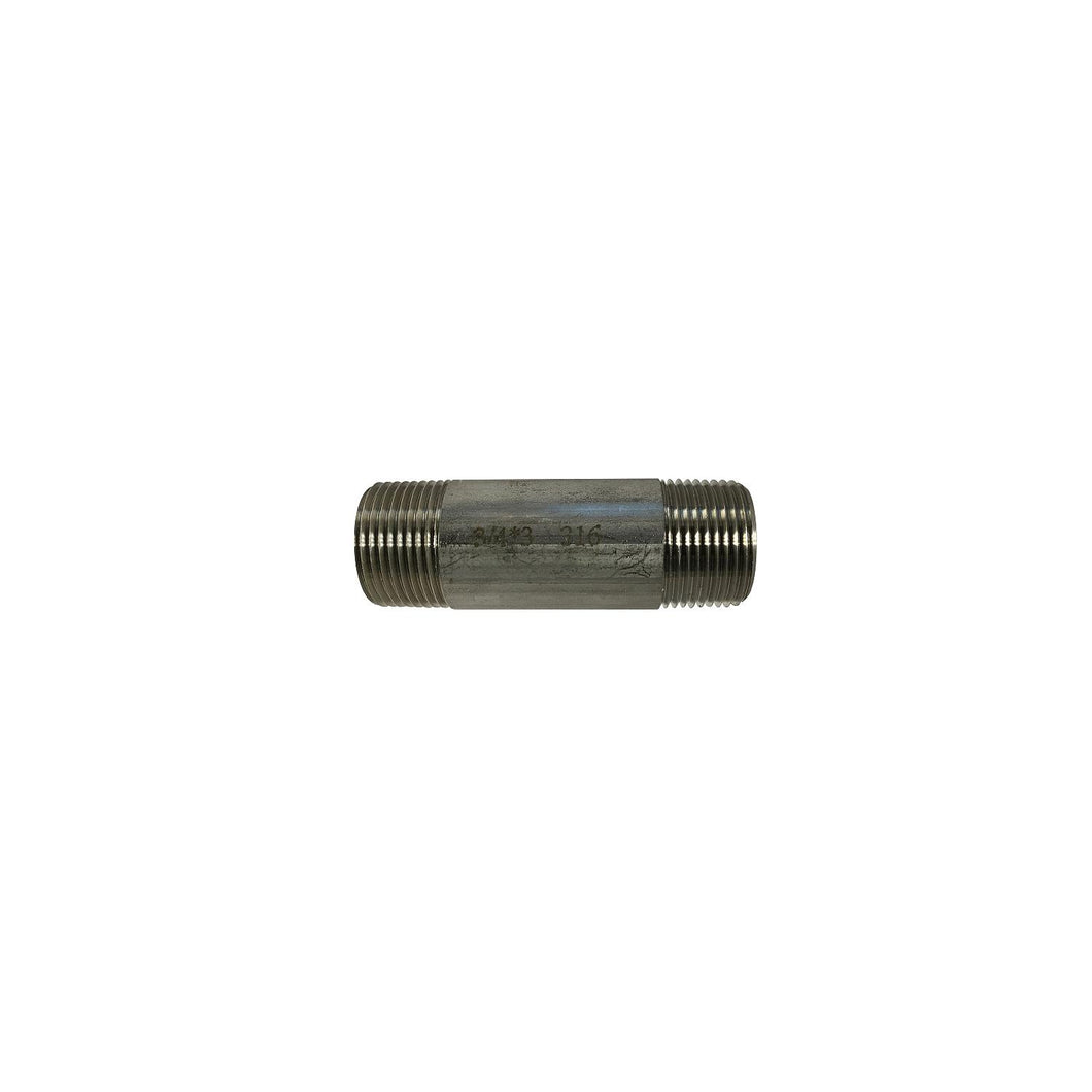 70080 316 Stainless Steel Nipple, 3/4