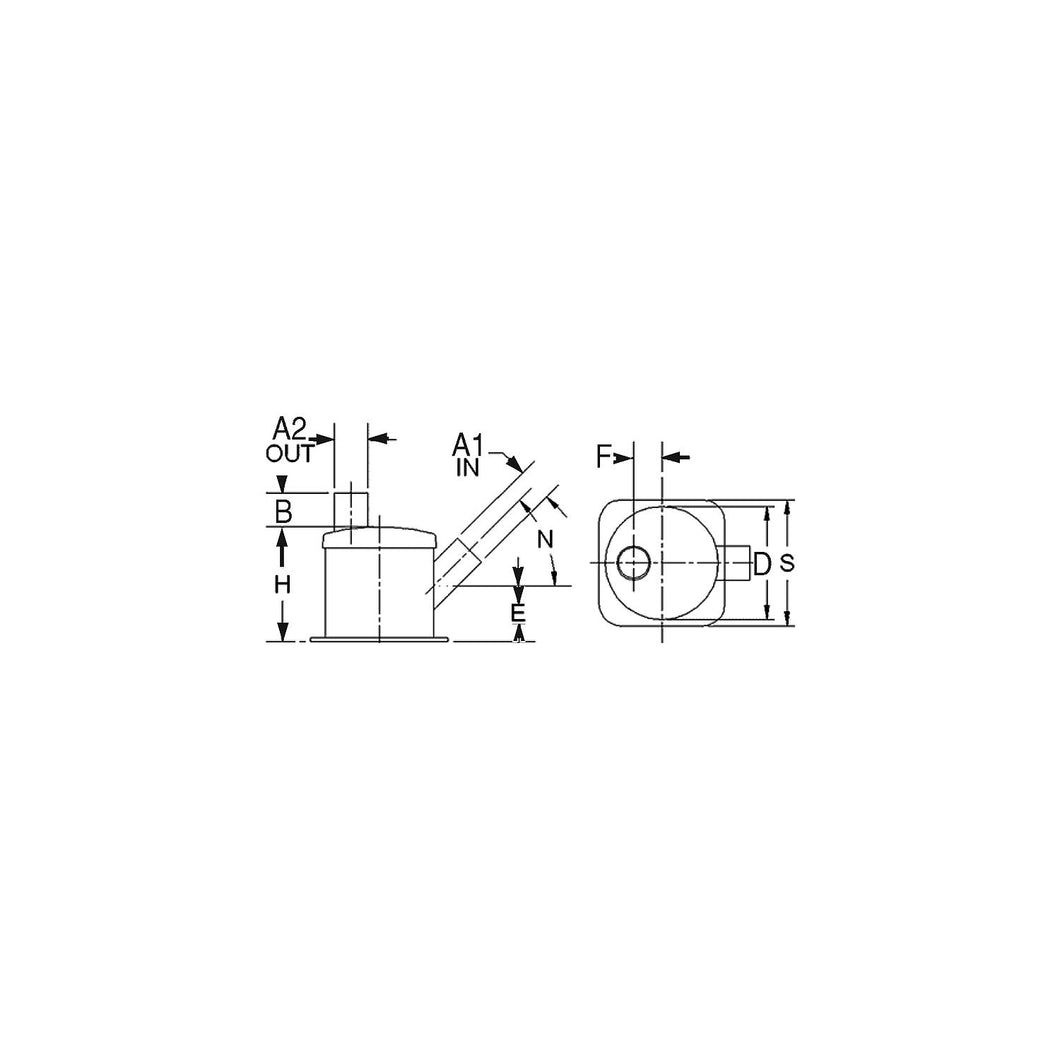 Centek 1500107 2.00 Vernalift 45A Deg. Angle Muffler Default Title -Modern Boat Sales & Service