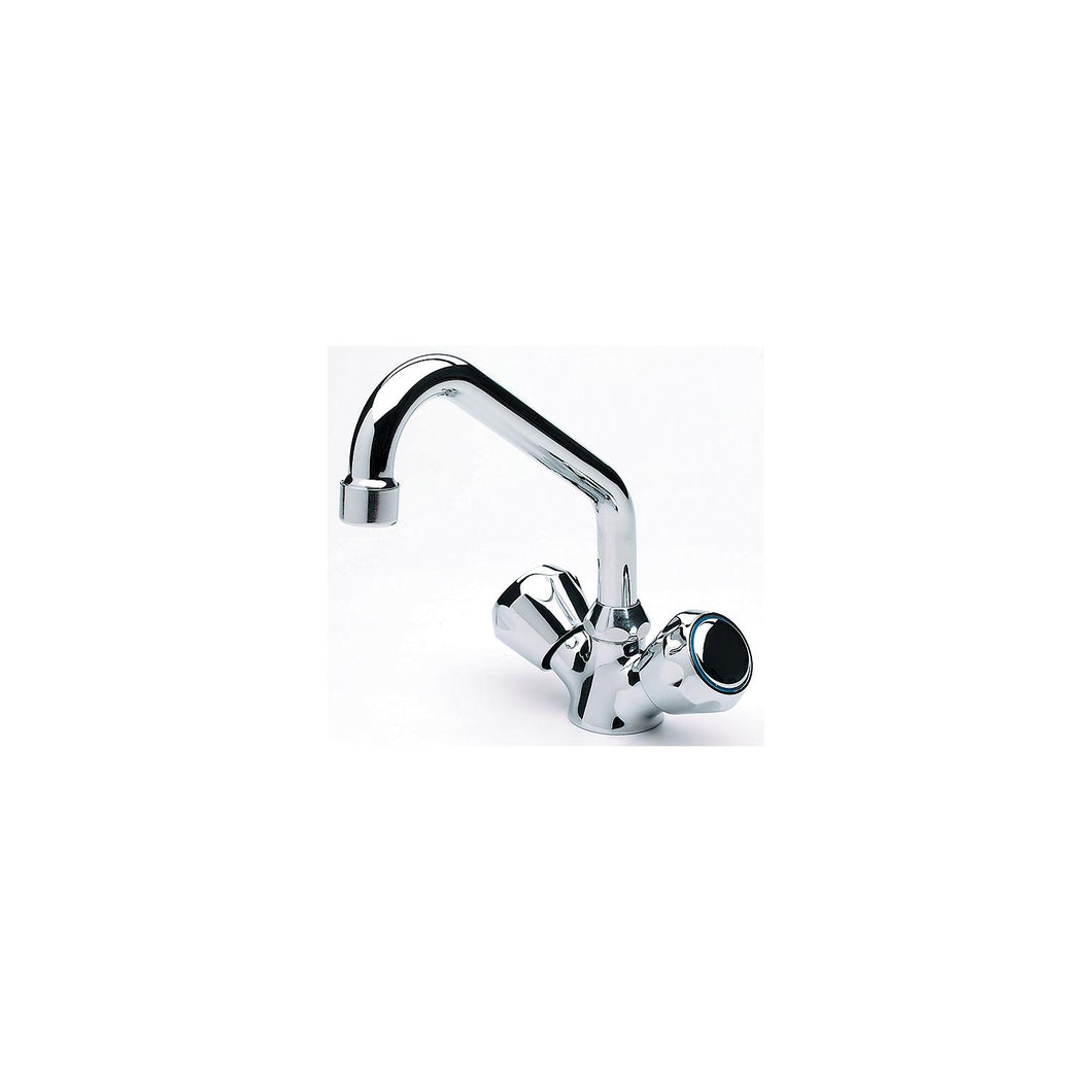 Scandvik 10422 Chrome Plated Brass Galley Mixer Faucet With Swivel Spout, Standard Knob -Modern Boat Sales & Service