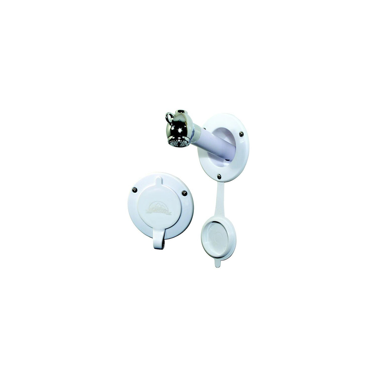 Scandvik 10750 Recessed Transom Shower For Vertical Installation With 6' White Nylon Hose -Modern Boat Sales & Service
