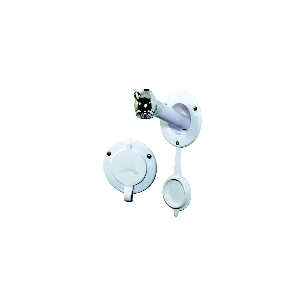 Scandvik 10750 Recessed Transom Shower For Vertical Installation With 6' White Nylon Hose -Modern Boat Sales & Service