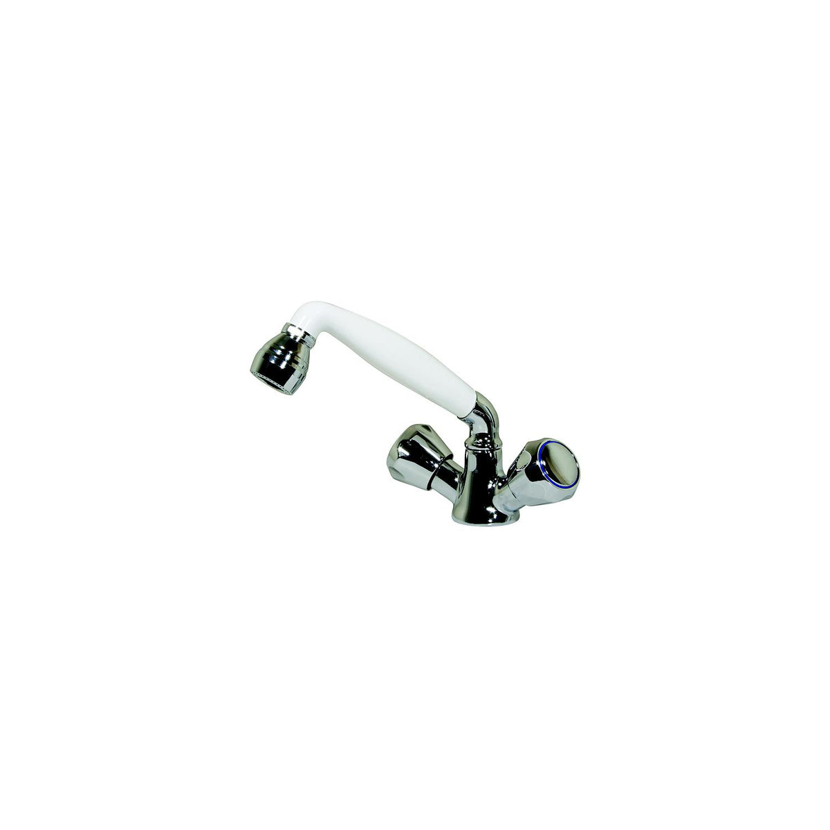 Scandvik 46000 Standard Combo Pull-Out Faucet and Shower Handle Without Water Conservation Valve, White Handle With 5' White Nylon Hose -Modern Boat Sales & Service