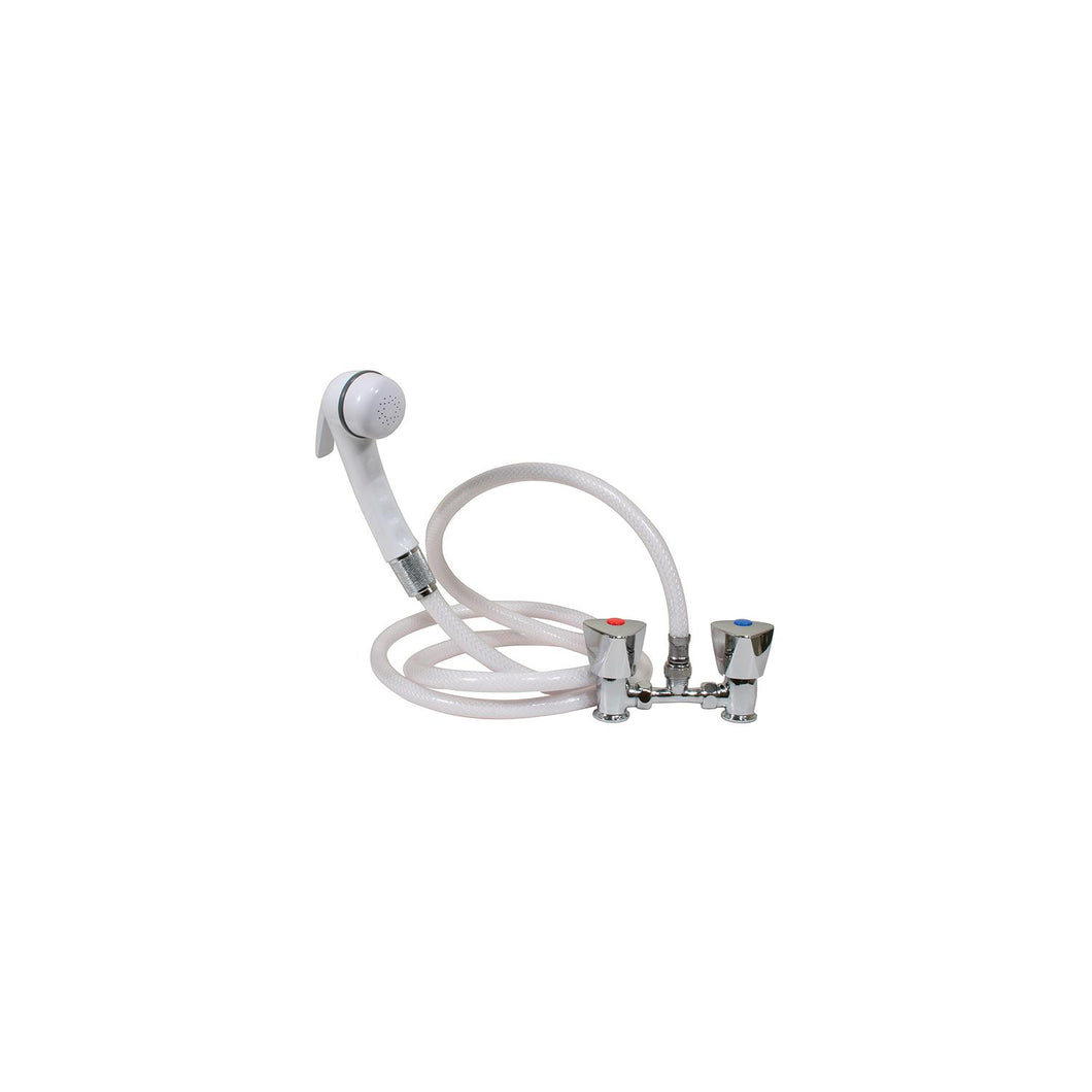 Scandvik Euro Shower Kit, White Sprayer With White Hose and Triangle Knobs -Modern Boat Sales & Service