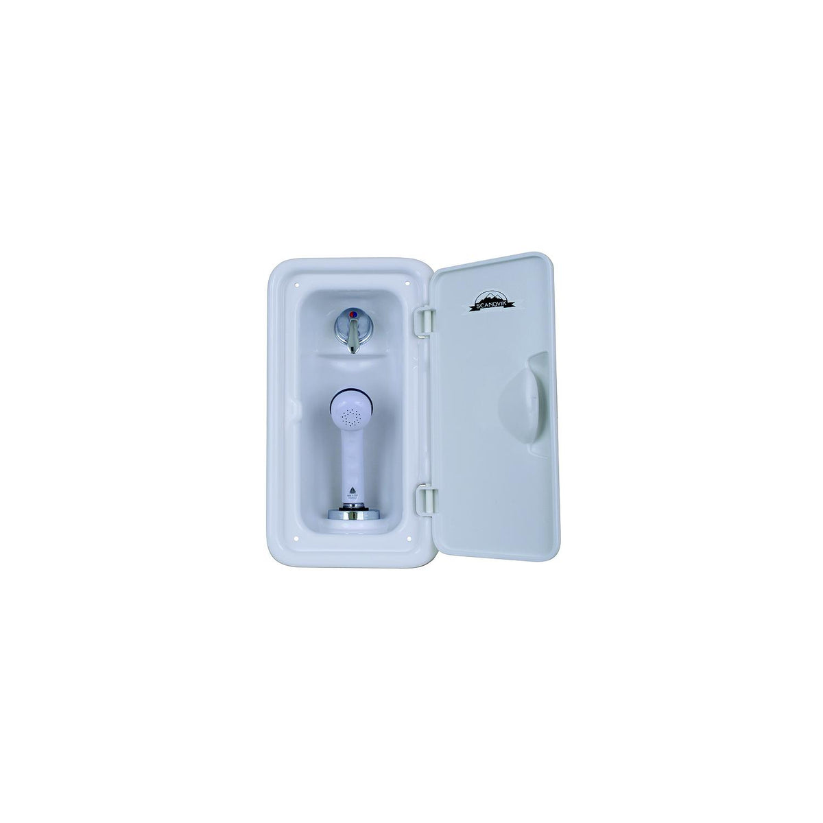 Scandvik 14126 Vertical Shower Box, White Sprayer With 6' White Nylon Hose -Modern Boat Sales & Service
