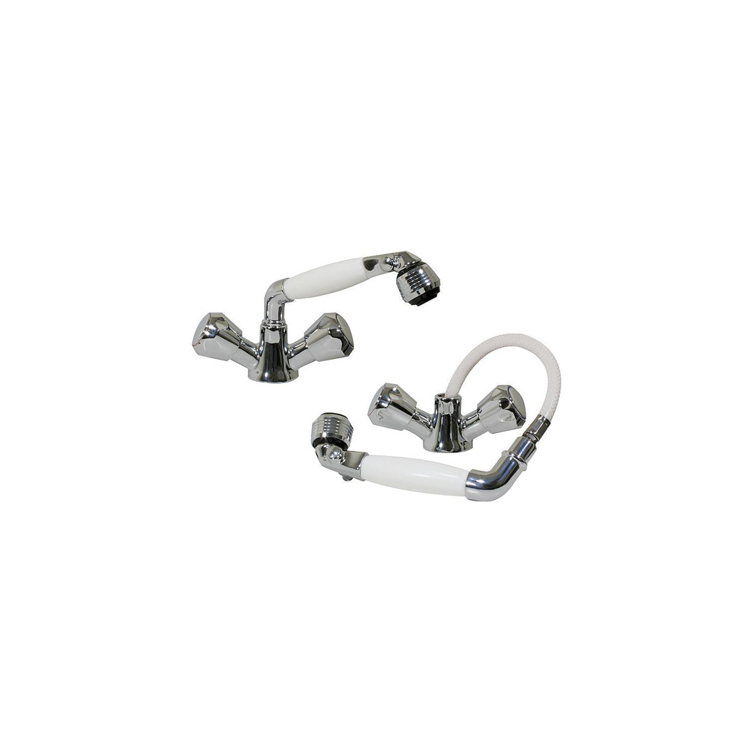 Scandvik 46011 Standard Combination Pull-Out Faucets and Shower White Handle With 5' White Nylon Hose (Includes Water Conservation Valve) -Modern Boat Sales & Service