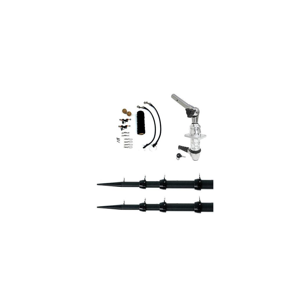 Tigress 8867900 XD Top Mount Carbon Fiber Outrigger System, 18' X 1-1/2, Black/Black -Modern Boat Sales & Service