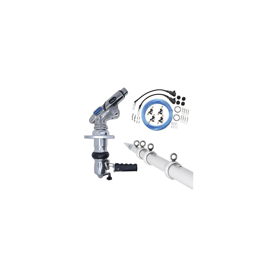 Tigress 888252 XD Crank Top Mount Outrigger System, 18', Silver, 1 pr. -Modern Boat Sales & Service