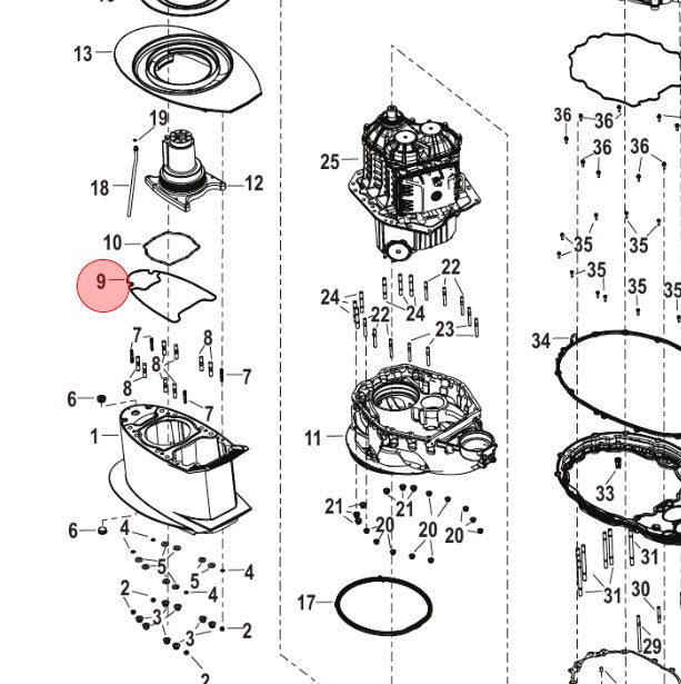 * 8M0177437 Mercury Marine Gearcase Cover Seal for 600HP V12 / 400D
