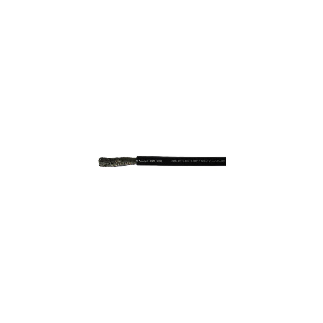 Cobra Wire A2001T07050FT Tinned Copper Battery Cable, 1 AWG, 50', Black Default Title -Modern Boat Sales & Service