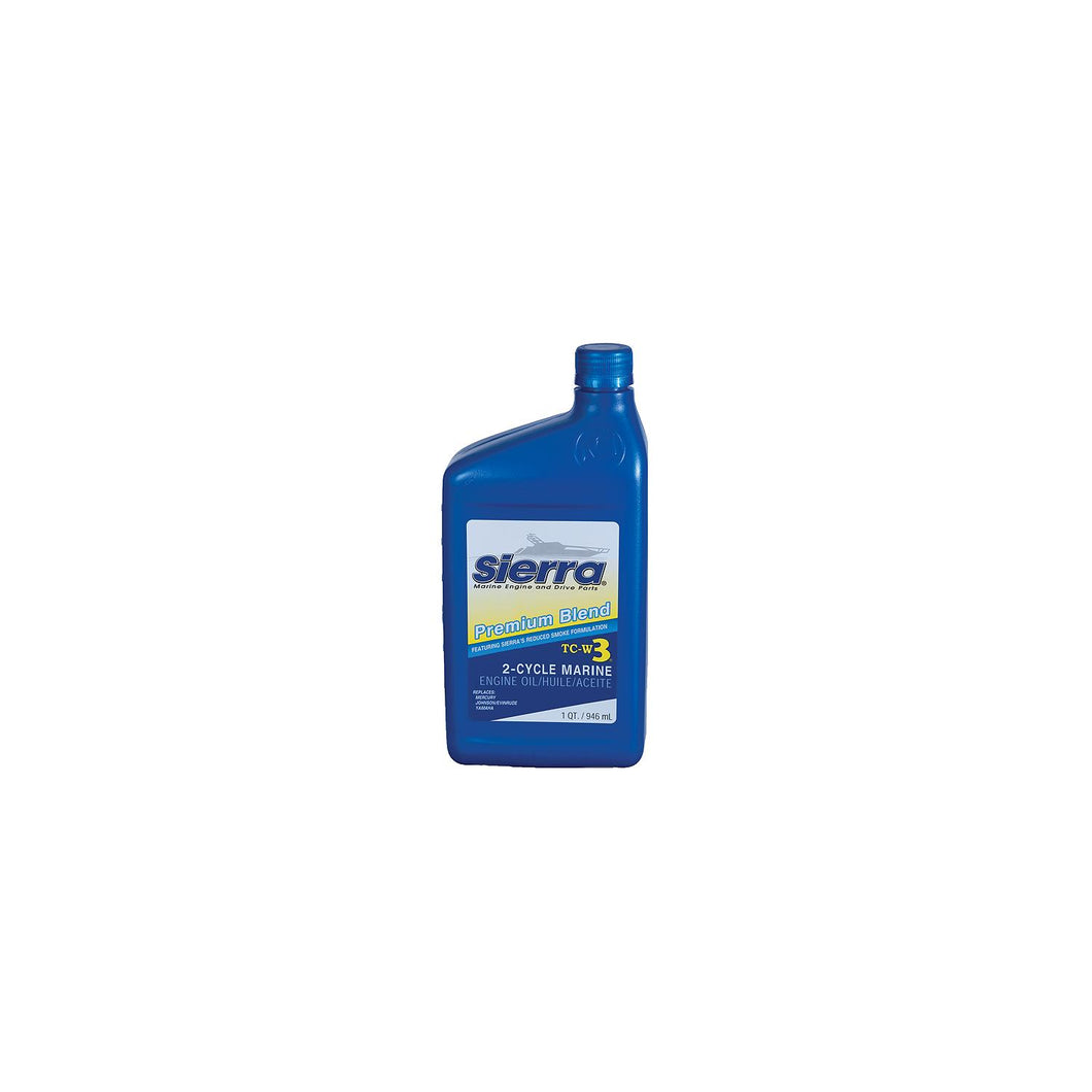 Sierra 1895002 Blue Premium TC-W3 2 Cycle Engine Oil, Qt. -Modern Boat Sales & Service