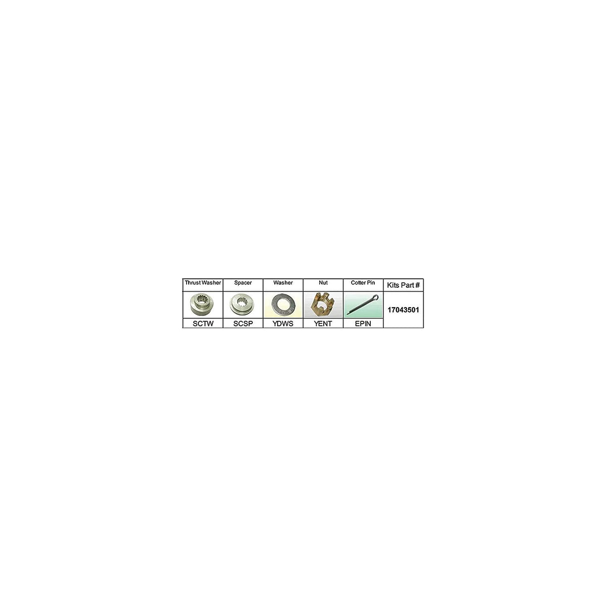 Solas 17043501 Fixed Hub Prop Hardware Kit - Suzuki, Type C -Modern Boat Sales & Service