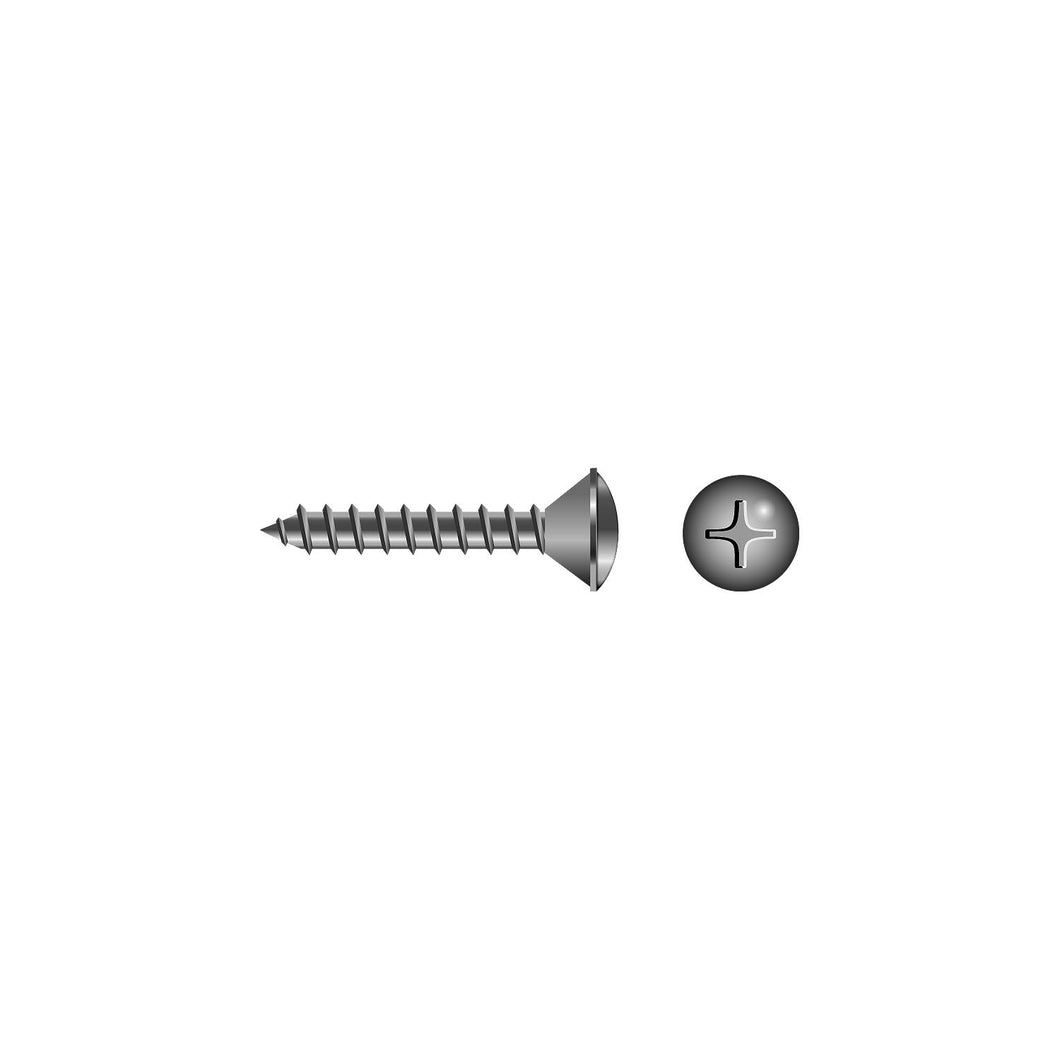 Phillips Tapping Screws - Oval Head, #14 x 1-1/2