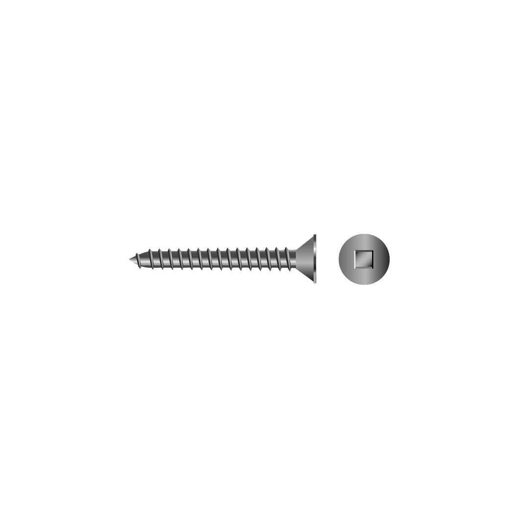 Square Tapping Screw - Flat Head,#10 x 1-1/2