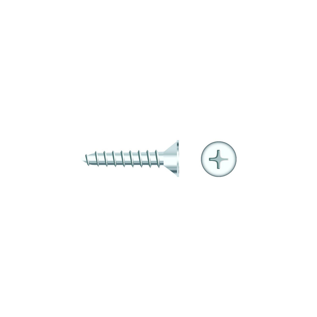 Seachoice 01786 Chrome Plated SS Phillips Tapping Screw - Flat Head, #6 x 1