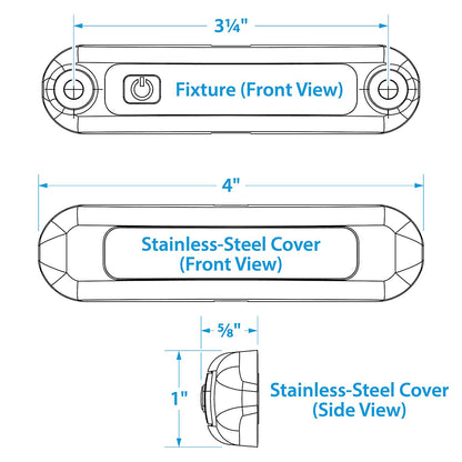 Seachoice LED Surface Mount Area Light with On/Off Switch, 316 Stainless Steel, White Light, 220 Lumens Default Title -Modern Boat Sales & Service