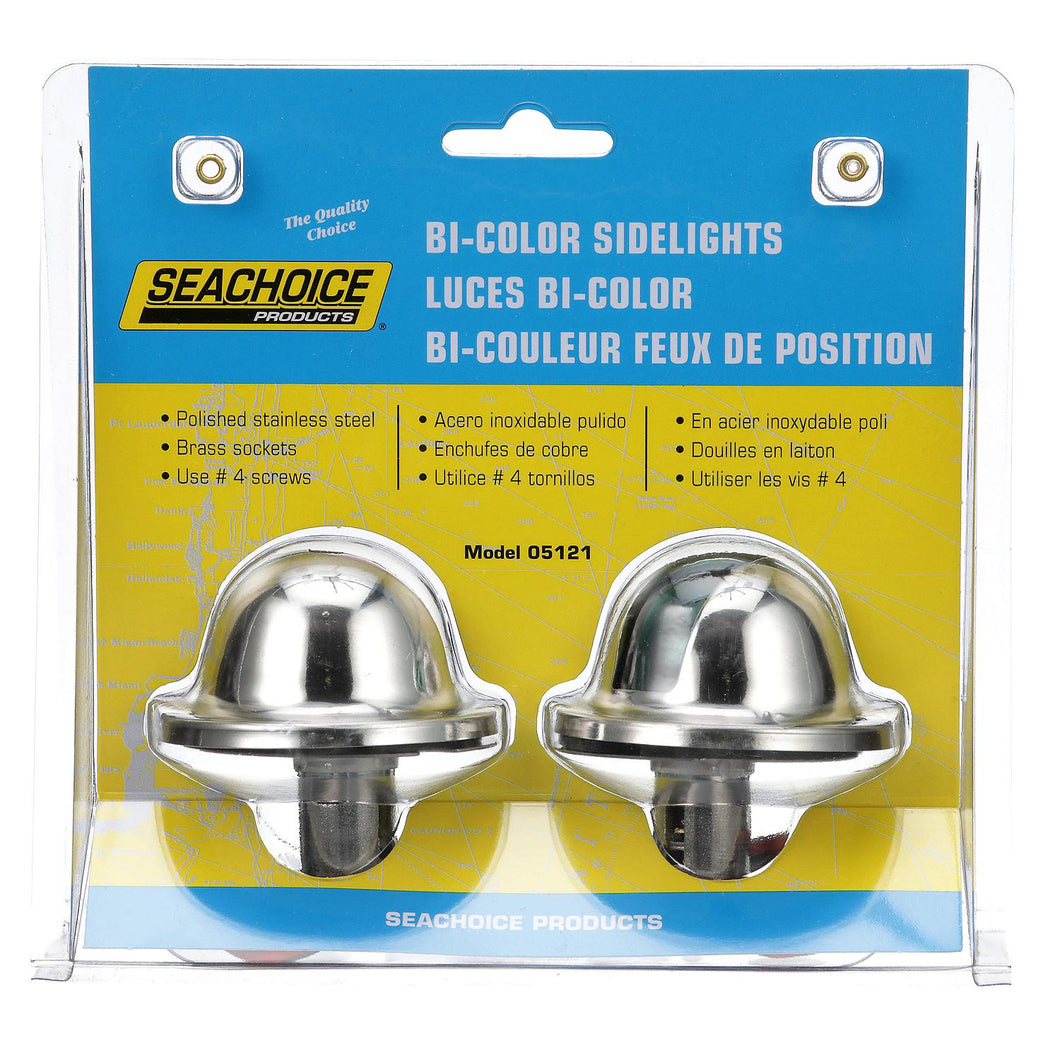 Seachoice Stainless Steel Port and Starboard Side Light, 1 Nautical Mile Visibility for Sail or Powerboats Under 39 Feet Default Title -Modern Boat Sales & Service