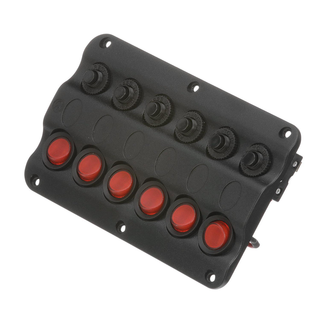Seachoice 12331 LED 12V 6-Switch Distribution Panel, Pre-Wired, Boat Panel Mount -Modern Boat Sales & Service