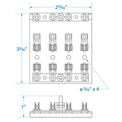 Seachoice 4-Gang Fuse and Terminal Block, Brass Clips and Contacts, SFE 20 Amp of 3AG Fuse -Modern Boat Sales & Service