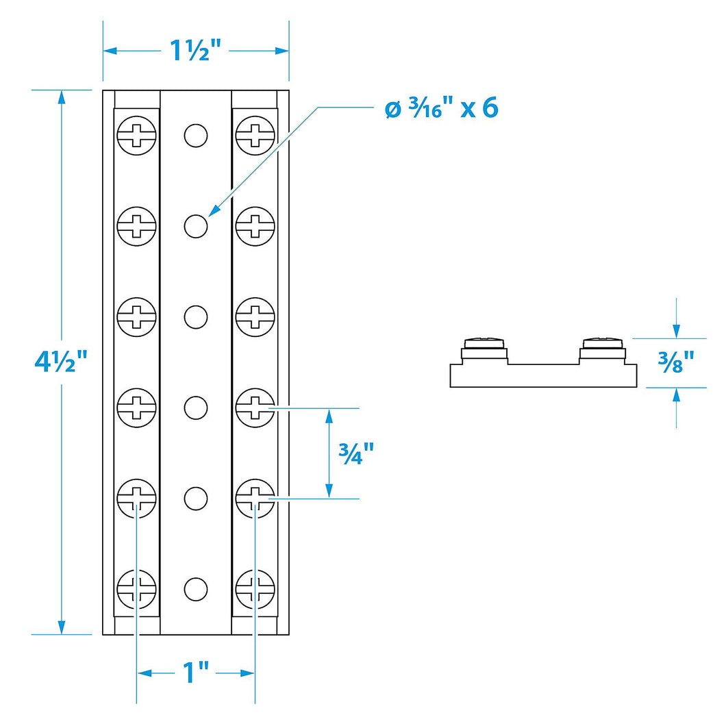 Seachoice Terminal Block, 6-Gang, Brass Clips and Contacts -Modern Boat Sales & Service