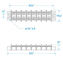 Seachoice 13581 Terminal Block, 8-Gang, Brass Clips and Contacts Default Title -Modern Boat Sales & Service