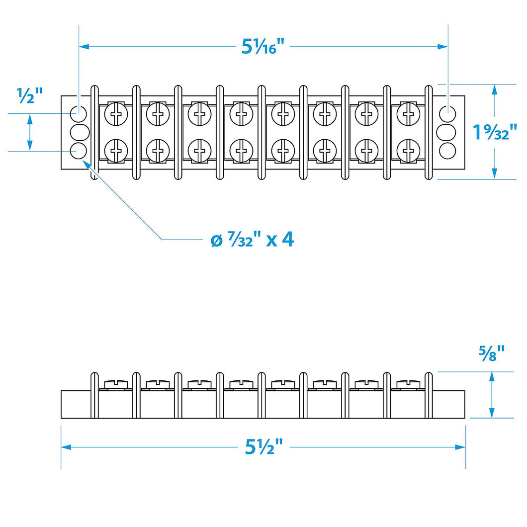 Seachoice 13581 Terminal Block, 8-Gang, Brass Clips and Contacts Default Title -Modern Boat Sales & Service