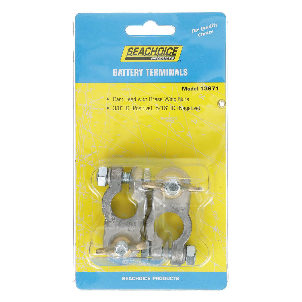 Seachoice Boat Battery Terminal Set w/ Wing Nuts, Includes Positive and Negative Terminals -Modern Boat Sales & Service