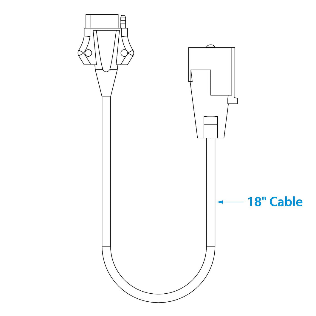 Seachoice 7-Way Round to 5-Way Flat Cable Adapter, Boat Trailer, 18 in. Default Title -Modern Boat Sales & Service