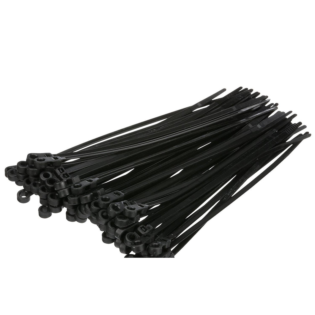 Seachoice 14171 Cable Ties, 8 In. Long, Mounting Design, 50 Lbs. Max Load, UV Black, Pack of 100 -Modern Boat Sales & Service