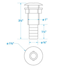 Seachoice Thru-Hull Connector w/ Broad Flange, Fits 3/4 In. ID Hose, 1-1/4 In. Max Hull Default Title -Modern Boat Sales & Service