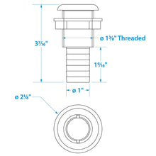 Seachoice Thru-Hull Connector w/ Broad Flange, Fits 1 In. ID Hose, 1-1/4 In. Max Hull -Modern Boat Sales & Service