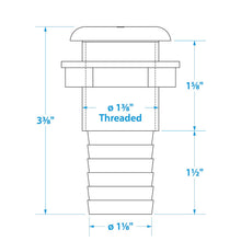 Seachoice 18091 Thru-Hull Connector w/ Broad Flange, White Finish, 1.125 In. -Modern Boat Sales & Service