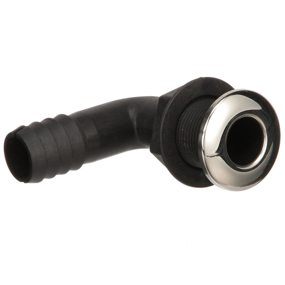 Seachoice 90-Degree Thru-Hull Connector, Fits 1-1/8 In. ID Hose, 1-3/8 In. Max Hull -Modern Boat Sales & Service