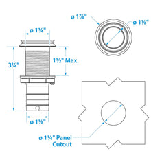 Seachoice Mega-Flow Dripless Thru Hull Fitting, 316 Stainless Steel, Fits 1-1/8 in. Hose, 1-1/2 in. Max. Hull -Modern Boat Sales & Service