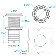 Seachoice Mega-Flow Dripless Thru Hull Fitting, 316 Stainless Steel, Fits 1-1/2 In. Hose, 1-1/2 In. Max. Hull Default Title -Modern Boat Sales & Service