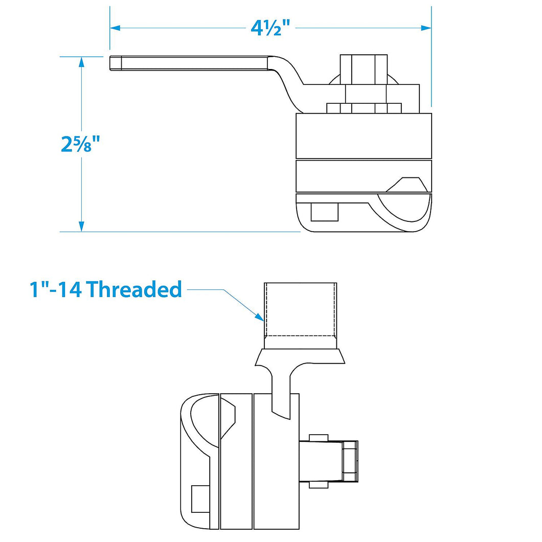 Seachoice Antenna Rail Ratchet Mount With Heavy-Duty Handle, 316 Stainless Steel Default Title -Modern Boat Sales & Service