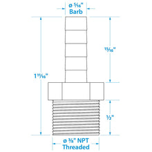 Seachoice Male Hose Barb, 5/16 In. With 3/8 In. Thread Default Title -Modern Boat Sales & Service