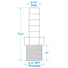Seachoice Male Hose Barb, 5/16 In. With 1/4 In. Thread -Modern Boat Sales & Service